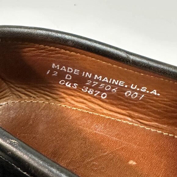 VERY GOOD Rancourt & Co. Beefroll Penny Loafers Black Made in Maine, USA 12 D - Picture 9 of 12